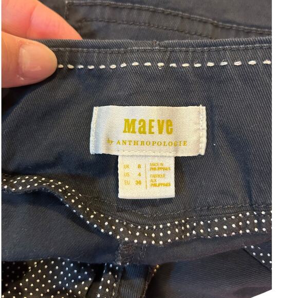 ANTHROPOLOGIE MAEVE Black Stretch Chino Utility Basic Everyday Y2K Women's 4 - Picture 2 of 11